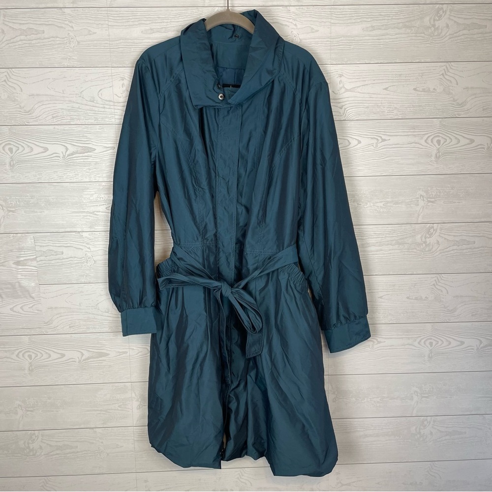 Dennis by Dennis Basso Blue Belted Zip Up Jacket Size 1X